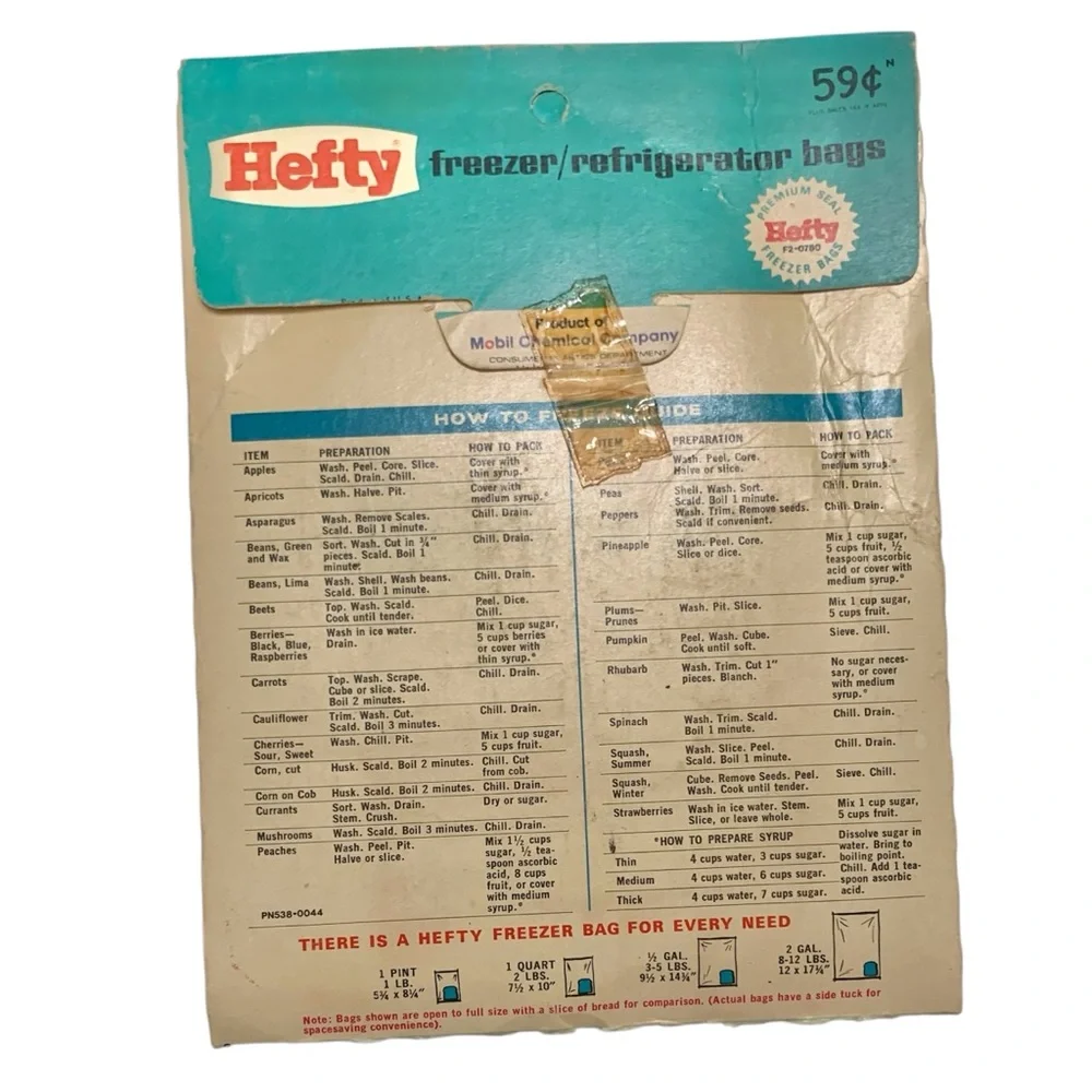HEFTY & FREEZ PAK Vintage Freezer Bags